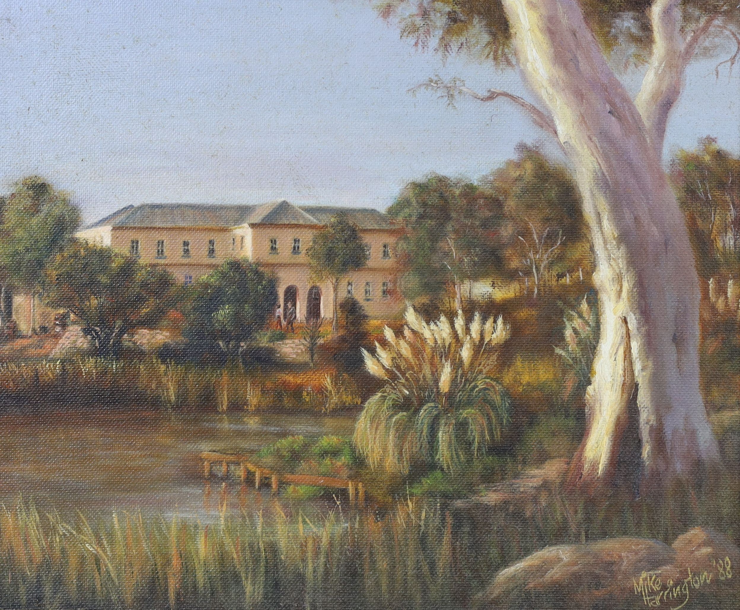 Mike Harrington, oil on board, 'Chateaux Yaldara, Barossa Valley, Australia', signed and dated '99, inscribed verso, 24 x 29cm